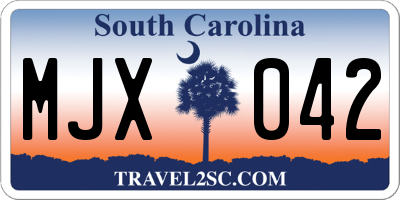 SC license plate MJX042