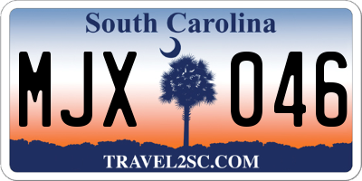 SC license plate MJX046