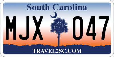 SC license plate MJX047