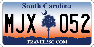 SC license plate MJX052