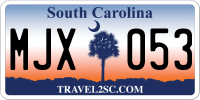 SC license plate MJX053
