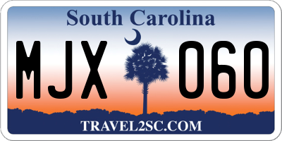 SC license plate MJX060
