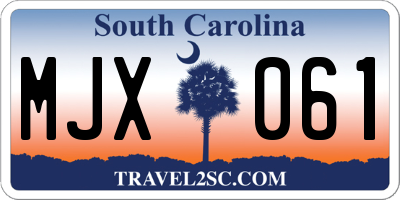 SC license plate MJX061
