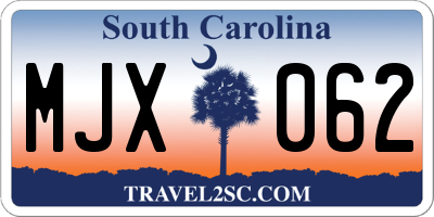 SC license plate MJX062