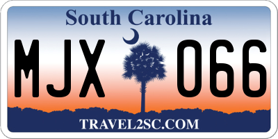 SC license plate MJX066
