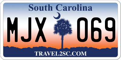 SC license plate MJX069