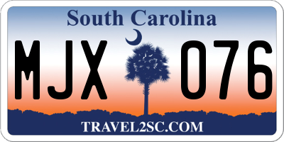 SC license plate MJX076