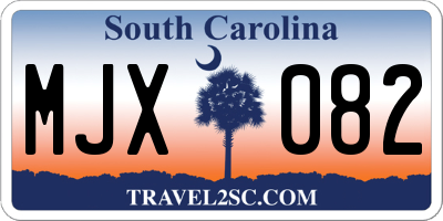 SC license plate MJX082