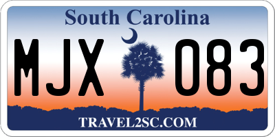 SC license plate MJX083