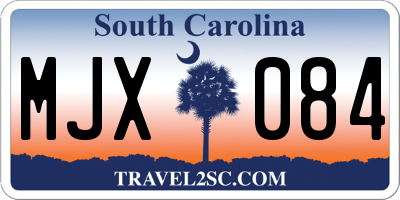SC license plate MJX084