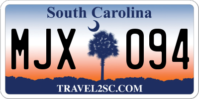 SC license plate MJX094