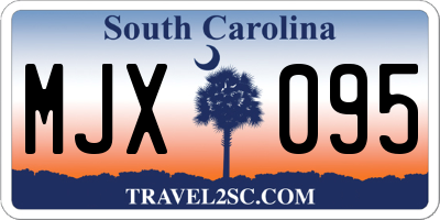 SC license plate MJX095
