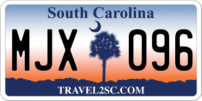 SC license plate MJX096