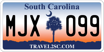 SC license plate MJX099