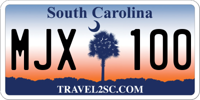 SC license plate MJX100