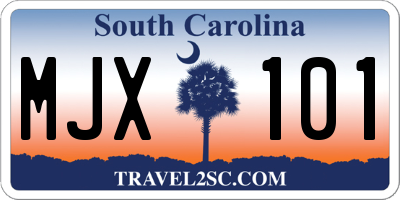 SC license plate MJX101