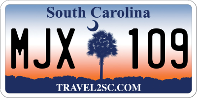 SC license plate MJX109