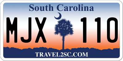 SC license plate MJX110