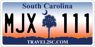 SC license plate MJX111
