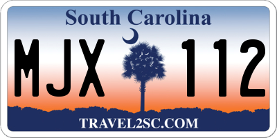 SC license plate MJX112