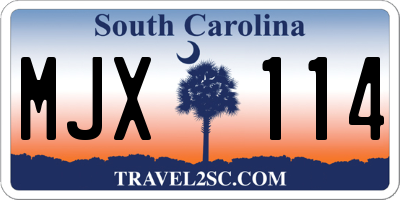 SC license plate MJX114
