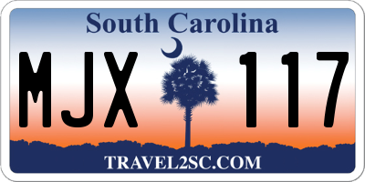 SC license plate MJX117