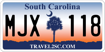 SC license plate MJX118