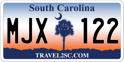 SC license plate MJX122