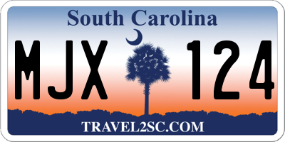 SC license plate MJX124