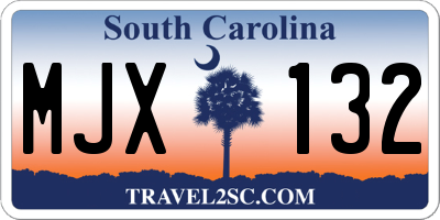 SC license plate MJX132