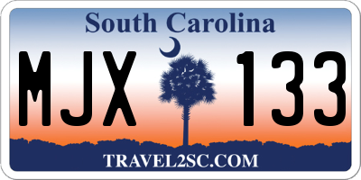 SC license plate MJX133