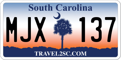 SC license plate MJX137