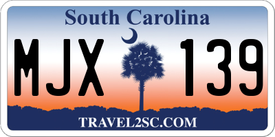 SC license plate MJX139