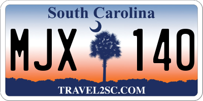 SC license plate MJX140