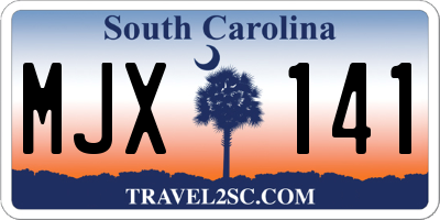 SC license plate MJX141