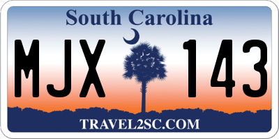 SC license plate MJX143