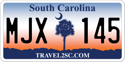 SC license plate MJX145