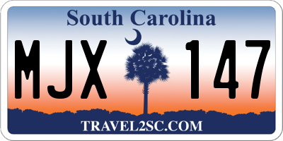 SC license plate MJX147