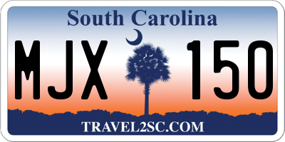 SC license plate MJX150