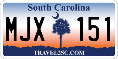 SC license plate MJX151