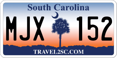 SC license plate MJX152