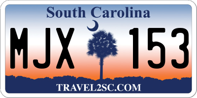 SC license plate MJX153