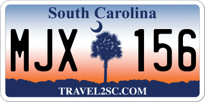 SC license plate MJX156