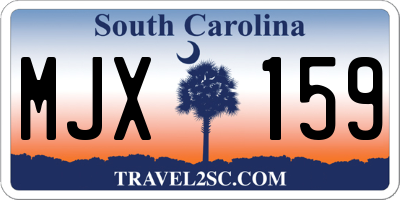 SC license plate MJX159