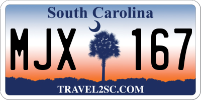 SC license plate MJX167