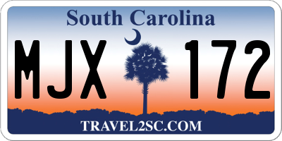SC license plate MJX172