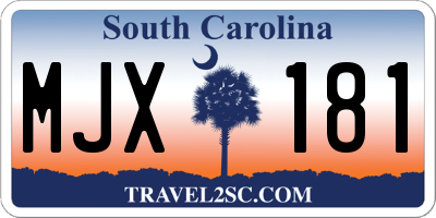 SC license plate MJX181
