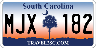 SC license plate MJX182