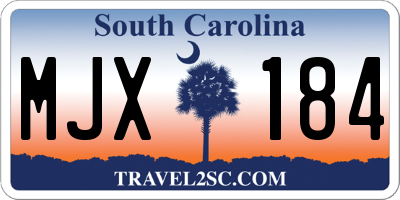 SC license plate MJX184
