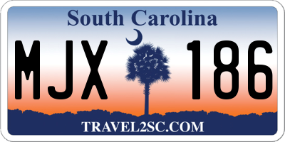 SC license plate MJX186